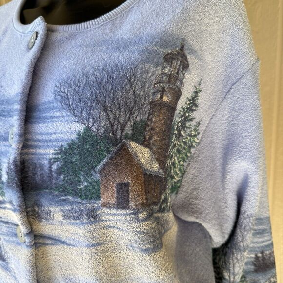 Vintage Artisans Cardigan‎ Womens Size XL Snow Cabin All Over Textured Gorpcore - Picture 3 of 8